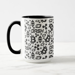 Mug Motif noir et blanc de crypto-monnaie