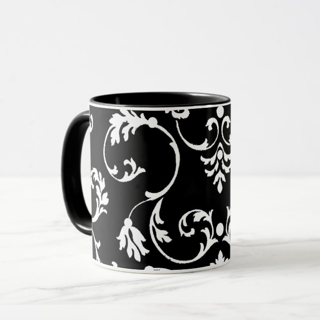 Mug Motif noir et blanc ornemental (Devant gauche)