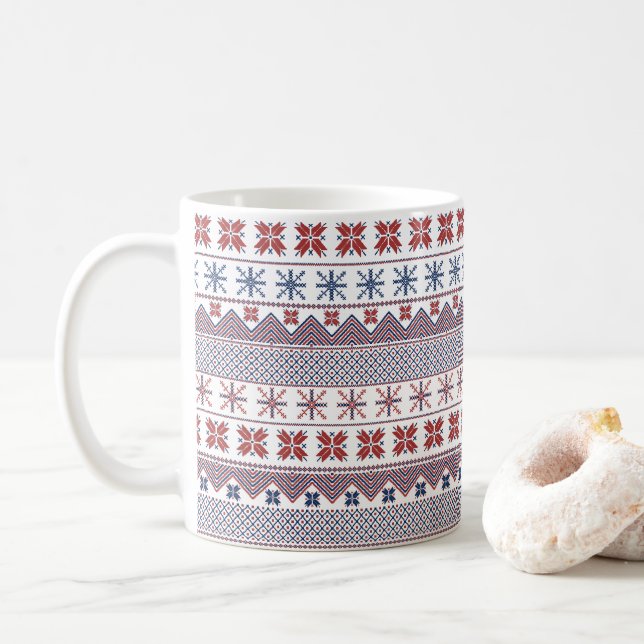 Mug Motif norvégien de la Foire d'hiver (Avec donut)