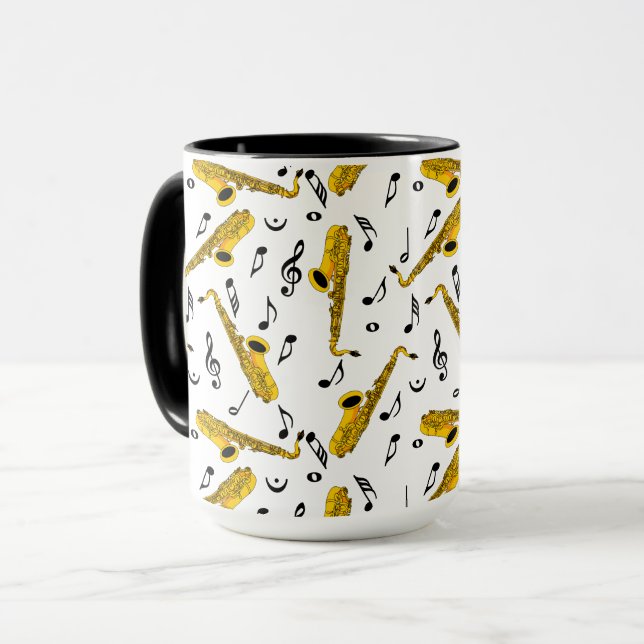 Mug Motif note musique saxophone (Devant gauche)