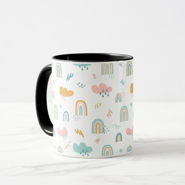 Mug Motif nuage Rainbow et pluie amusant (Devant gauche)