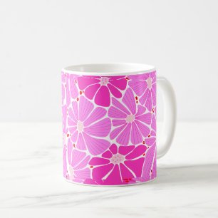 Mug Motif numérique de marguerite stylisé - rose