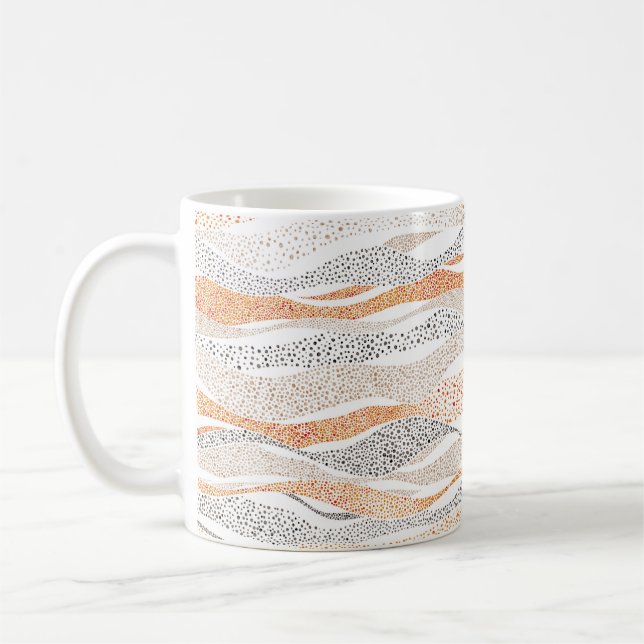 Mug Motif ondulé en forme de pointillisme. Nom (Gauche)
