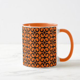 Mug Motif orange et noir