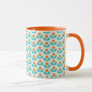 Mug Motif orange géométrique de style scandinave