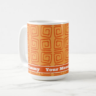 Mug Motif orange rétro du milieu du siècle