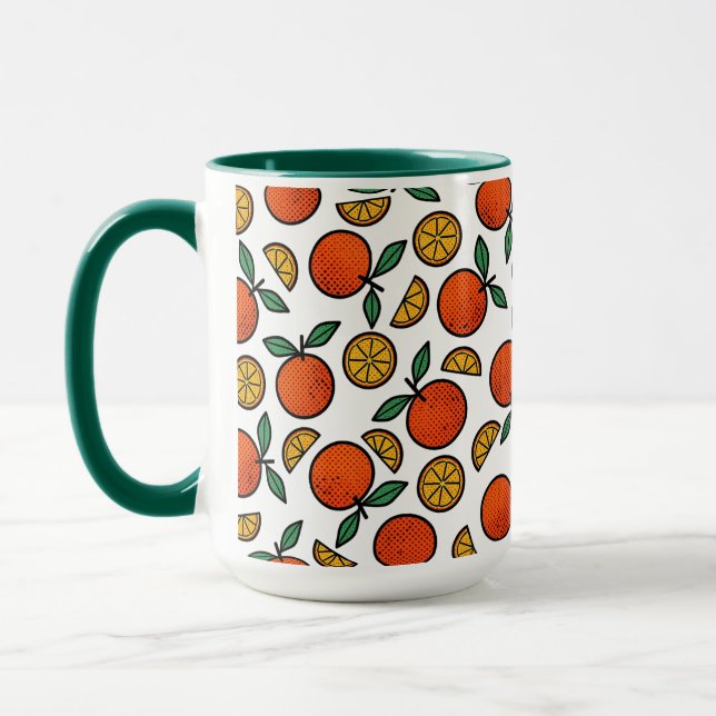 Mug Motif Oranges Colorées  (Gauche)