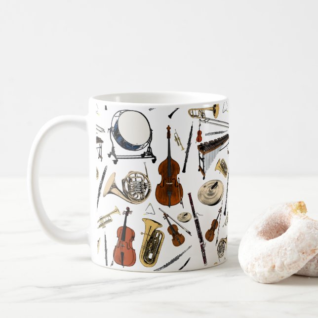 Mug Motif Orchestra Instruments (Avec donut)