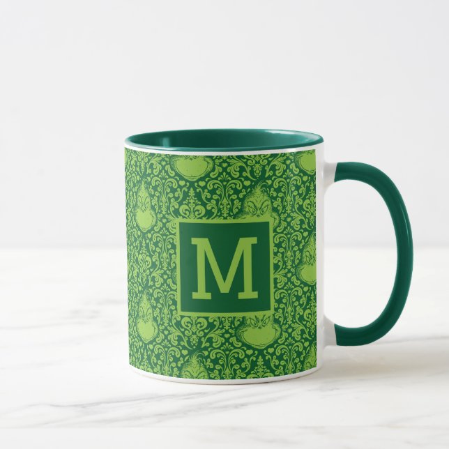 Mug Motif Orné Grinch Vert | Ajoutez Votre Monogramme (Droite)