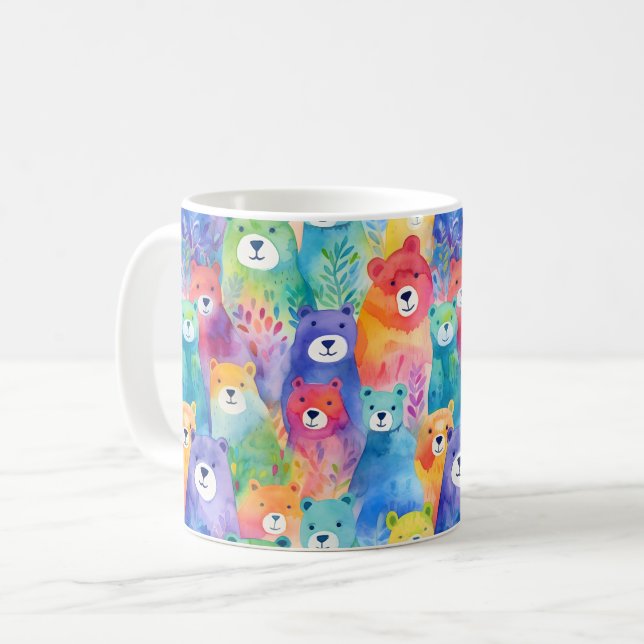 Mug Motif ours aquarelle coloré moderne  (Devant gauche)