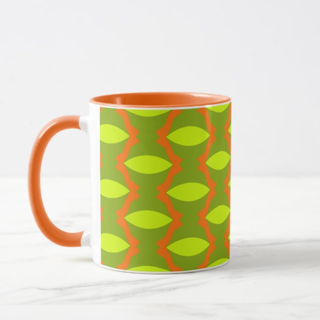 Mug Motif ovales verts et rayures orange (Gauche)