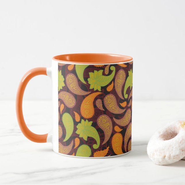 Mug Motif Paisley  (Avec donut)