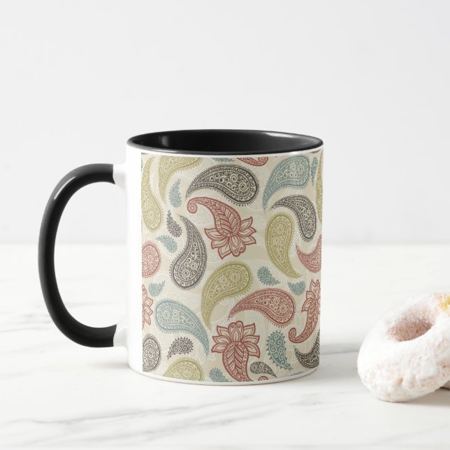 Mug Motif Paisley  (Avec donut)