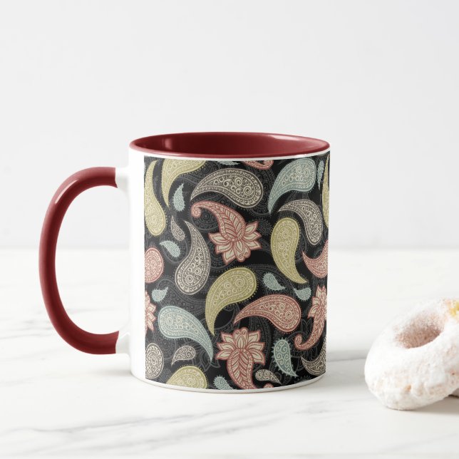 Mug Motif Paisley  (Avec donut)