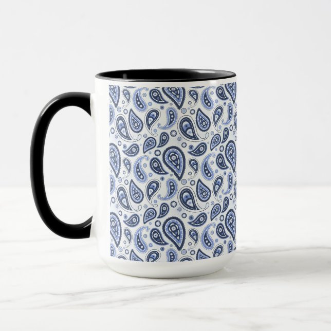 Mug Motif Paisley Bleu (Gauche)