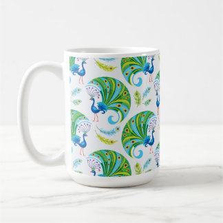 Mug Motif Paon et Plumes