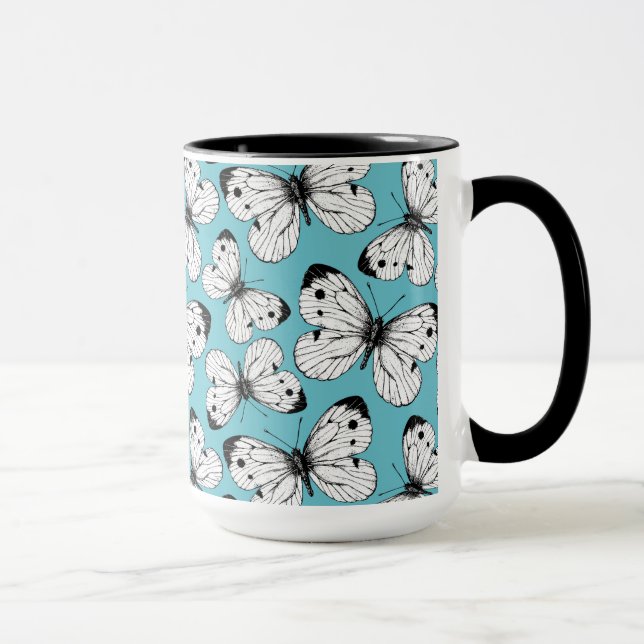 Mug Motif papillon de choux (Droite)