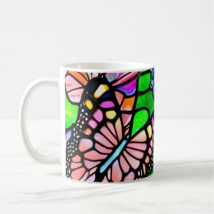 Mug Motif papillon en verre Abstrait