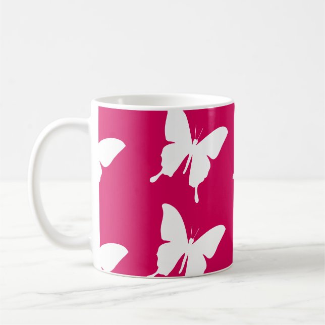 Mug Motif papillon monarque rose (Gauche)