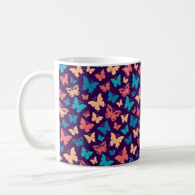 Mug Motif papillon rose simple (Gauche)