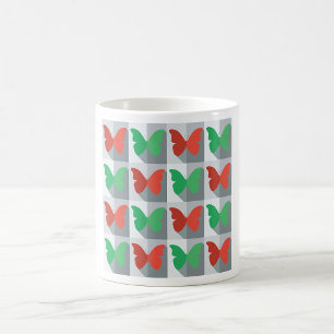 Mug Motif papillon rouge et vert