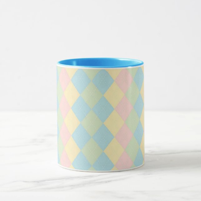 Mug Motif pastel de printemps argyle (Centre)