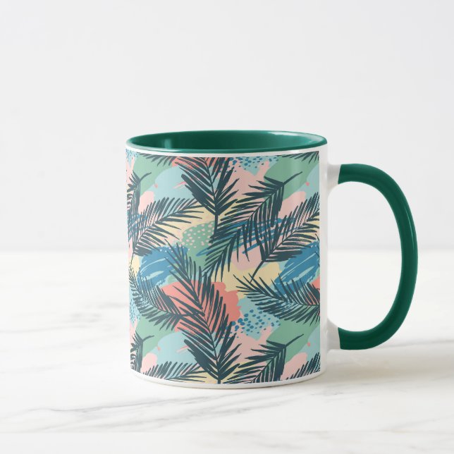 Mug Motif Pastel Tropical Leaf (Droite)
