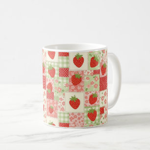 Mug Motif Patchwork de Pique-Nique aux Fraises Vintage