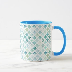 Mug Motif peint à la main de turquoise