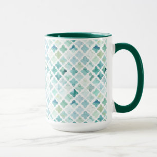 Mug Motif peint à la main de turquoise