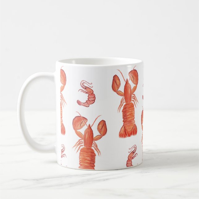 Mug Motif peint à la main pour langouste de homard (Gauche)