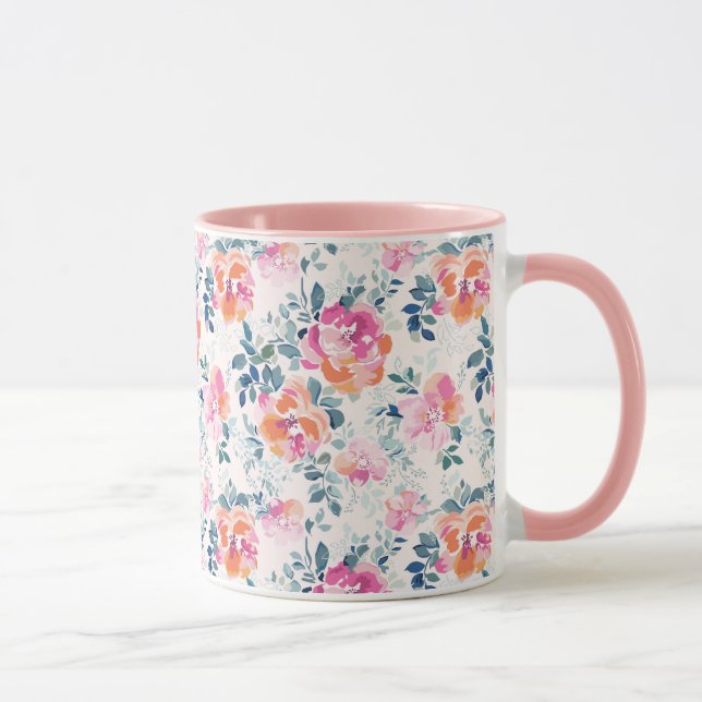 Mug Motif peint de roses (Droite)