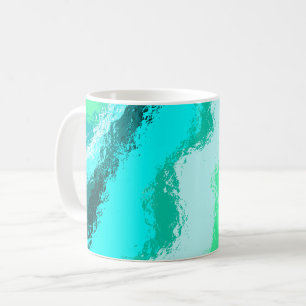 Mug Motif peint expressif bleu sarcelle vert