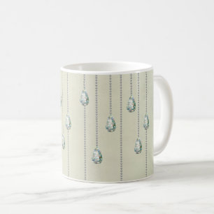 Mug motif pendentif de strinestone de diamant turquois