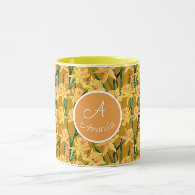 Mug Motif personnalisé de jonquille d'été (Centre)