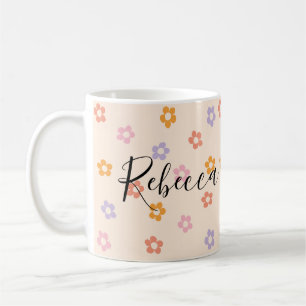 Mug Motif personnalisé de marguerite de couleur mignon
