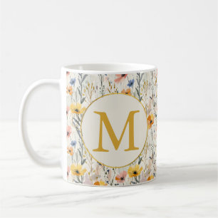 Mug Motif personnalisé Fleurs de prairie Gouache