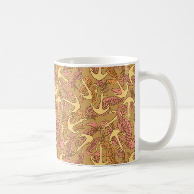Mug Motif peu précis d'hippocampe et d'Ancre (Droite)