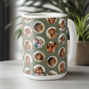 Mug Motif photo circulaire - 12 photos - vert sauge