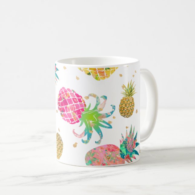 Mug Motif PixDezines Aloha Pineapples (Devant droit)