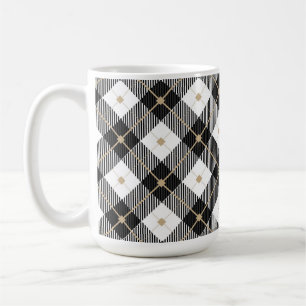 Mug Motif plaid Black Blanc tendance