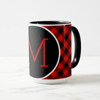 Mug Motif Plaid personnalisé Red Black Buffalo Check