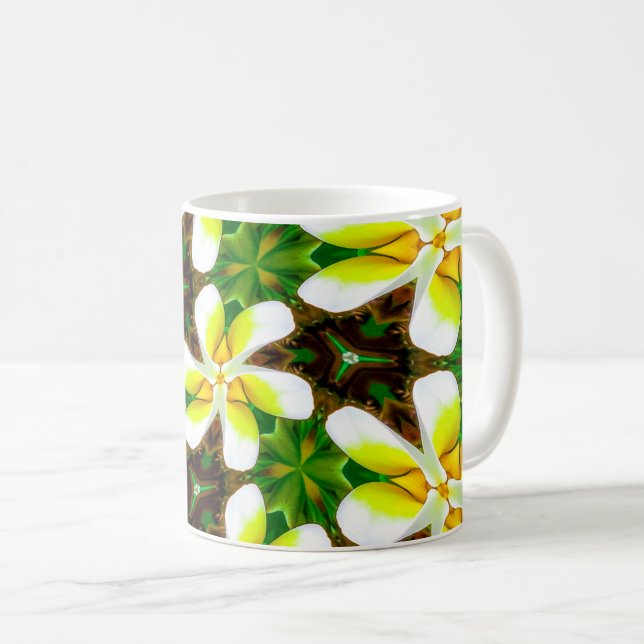 Mug Motif Plumeria jaune (Devant droit)