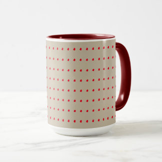 Mug Motif Pois beige et rouille