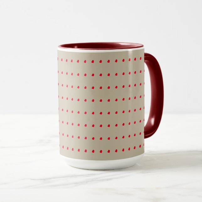Mug Motif Pois beige et rouille (Devant droit)