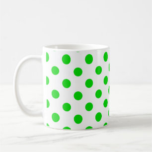 Mug Motif Pois vert sur Arrière - plan blanc