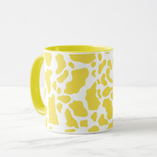 Mug Motif Poster de animal des points de vache jaune