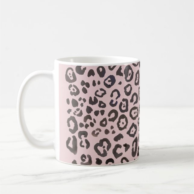 Mug Motif Poster de animal Empreinte de léopard (Gauche)