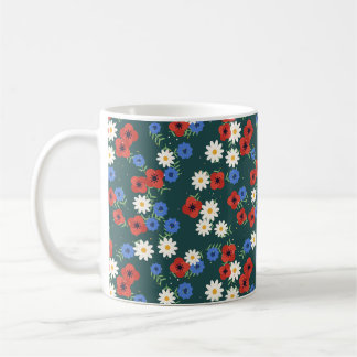 Mug Motif Prairie de Fleurs Sauvages Pavots Marguerite