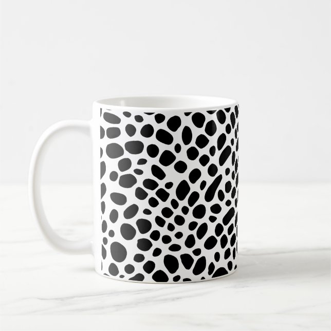 Mug Motif Psychédélique Noir Et Blanc (Gauche)